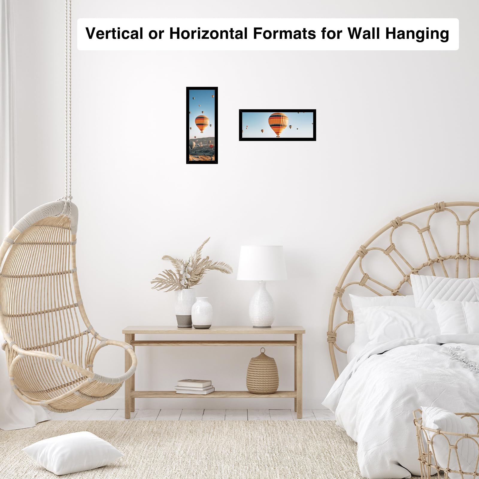 JCJMY 4x12 Picture Frame Black for Wall Hanging or Tabletop, Wall Mounting Horizontally or Vertically, 4 x 12 Wall Gallery Poste